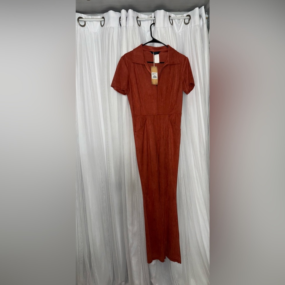 Burnt Orange Western Jumpsuit